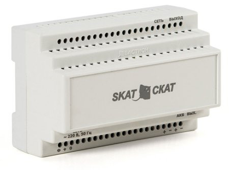 (586) Бастион SKAT-12-6.0 DIN (СКАТ ИБП-12/6-DIN) источник питания 12В 6А пластиковый корпус под DIN рейку 35 мм