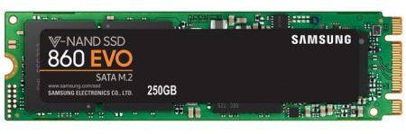 SSD M.2 2280 (SATA) 250Gb Samsung 860 EVO (R550/W520MB/s) (MZ-N6E250BW) 1year