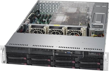 Supermicro SuperChassis 2U 825TQC-R1K03LPB/ no HDD(8)LFF/ no fixed LFF(2)/ 7xLP/ 2x1000W Titanium(12" x 13", 13.68" x 13", 12" x 10")E-ATX, ATX/ Backplane 8xSATA3/SAS3