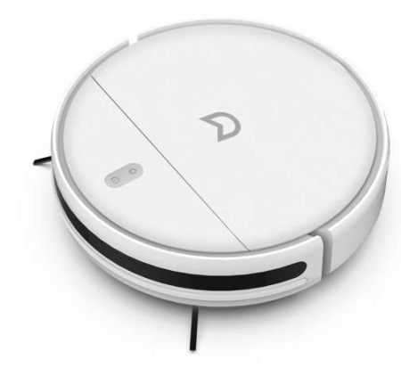 Robot vacuum IRBIS Bean 0321, 2600 mAh, 28W, white. Incl.: charging stat, power adapter, remote, AAA batt.2, nozzle cloth for wet, water tank, dust collector, brushes 2, fitler 4, cleaning brush