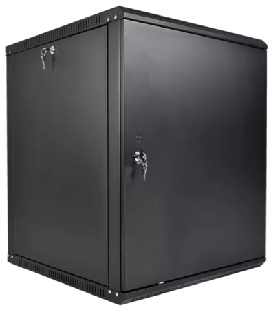 Шкаф ЦМО Шкаф телекоммуникационный настенный разборный ЭКОНОМ 12U (600  650) дверь металл, цвет черный