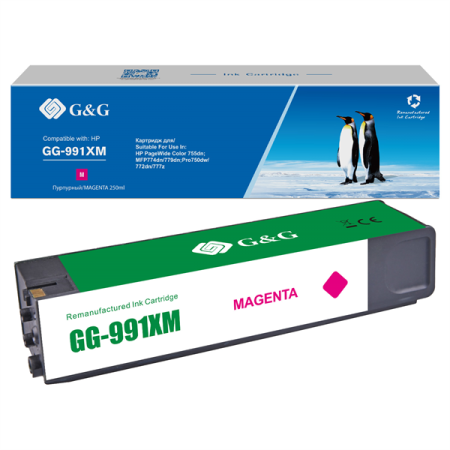 Cartridge G&G 991X для HP PageWide Managed, (16 000стр.), пурпурный (аналог X4D13AC,M0K10XC,M0J94AE)