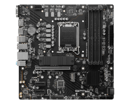 MSI PRO B760M-P DDR4 s1700, Intel B760, 4xDDR4, PCI-Ex16, 4SATA3, 7.1-ch, GLAN, 3 USB 3.2, 1 USB Type-C, VGA, HDMI, DP, mATX, RTL