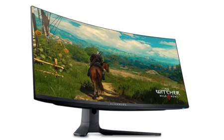 Dell 34"    AW3423DWF,Curved QD-OLED Gaming Monitor  , 3440 x 1440 (DisplayPort: 165 Hz, HDMI: 100 Hz), 0.1 ms (gray-to-gray), 250 cd/m2 (typical); 1000 cd/m2 (peak), 1M: 1 (typical)