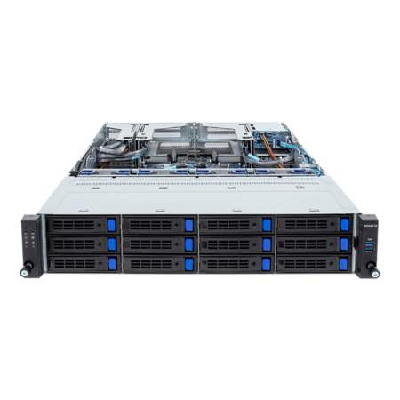 Gigabyte Server Platform R283-S91 2U 2xIntel Xeon Gen5/4/ 32xDDR5 RDIMM/12+2 3,5" SATA/SAS/2x1GbE/2xOCP 3.0/6xFHHL x16/2xLP x8/2x2000W/Rails