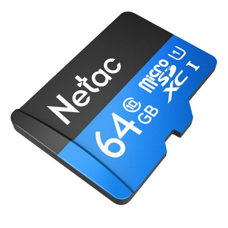 Карта памяти MicroSDXC 64GB  Netac Class 10 UHS-I U1 P500 Standard + адаптер  [NT02P500STN-064G-R]