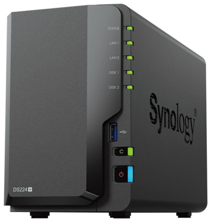 Synology DC 2,0GhzCPU/2Gb(6)/RAID0,1/upto 2HP HDD SATA(3.5', 2.5')/2xUSB3.2/2xGbE/iSCSI/2xIPcam(up to 25)/1xPS /1YW (repl DS220+)