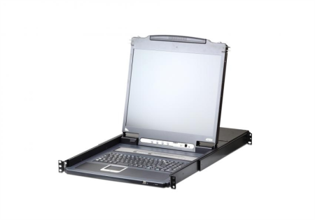 ATEN 17" 1-Local/Remote Share Access 8-Port PS/2-USB VGA Single Rail LCD KVM over IP switch (незначительное повреждение коробки)