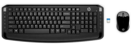 HP Wireless Keyboard & Mouse 300 (Black) cons