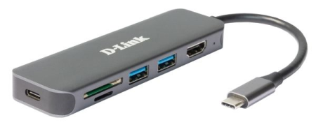 D-Link Док-станция USB-C, 2xUSB 3.0, 1xUSB-C/PD 3.0, 1xHDMI, слот SD/microSD