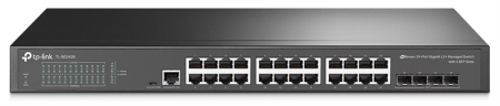 Сетевое оборудование TP-Link TL-SG3428, JetStream 24-портовый гигабитный управляемый коммутатор уровня 2/2+ с 4 SFP-слотами, поддержка контроллера SDN