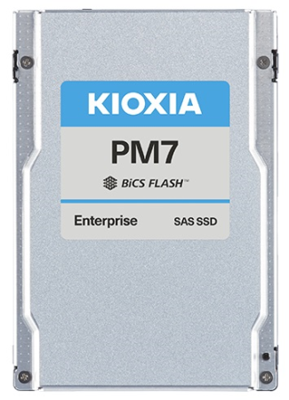 KIOXIA Enterprise SSD 2,5"(SFF), PM7-R, 7680GB (7.68TB), SAS 24G (SAS-4, 22,5Gbit/s), R4200/W4100MB/s, IOPS(R4K) 720K/175K, MTTF 2,5M, 1DWPD/5Y (Read Intensive), TLC, 15mm (replace KPM61RUG7T68)