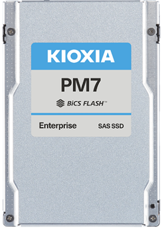 KIOXIA Enterprise SSD 2,5"(SFF), PM7-V, 6400GB (6.4TB), SAS 24G (SAS-4, 22,5Gbit/s), R4200/W4100MB/s, IOPS(R4K) 720K/355K, MTTF 2,5M, 3DWPD/5Y (Mixed Use), TLC, 15mm (replace KPM61VUG6T40)