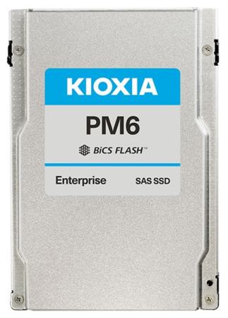 KIOXIA Enterprise SSD 2,5"(SFF), PM6-V, 3200GB (3.2TB), SAS 24G (SAS-4, 22,5Gbit/s), R4150/W2450MB/s, IOPS(R4K) 595K/240K, MTTF 2,5M, 3DWPD/5Y (Mixed Use), TLC, 15mm