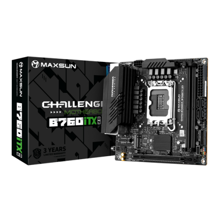 MAXSUN MS-Challenger B760ITX D5, LGA1700, B760, 2*DDR5, 4*SATA3, 2*M.2, 2*USB 3.2, 4*USB 2.0, 1*PCIEx16, 2*HDMI+2*DP, mITX