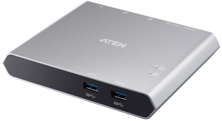 ATEN 2-Port USB-C Gen 1 Dock Switch with Power Pass-through