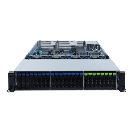 Серверная платформа Gigabyte Server Platform R282-N81 2U, CPU 2*3rd Gen Xeon, 2*Heatsink up to 270W, 32*DIMM, 16*2,5'' SATA, SAS, 8*2,5'' SATA, SAS, NVMe, 2*2.5" SATA, SAS rear, 2*1GbE, 6*FHHL, 2*LP, 2*1600W, Rails 6NR282N81MR, гарантия 1 год