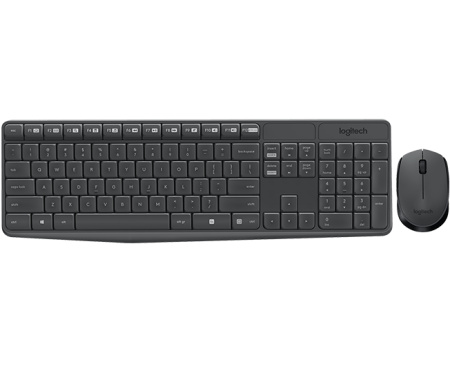 Logitech Wireless Desktop MK235 (Keybord&mouse),  USB, Black, Rus/Eng, [920-007948]