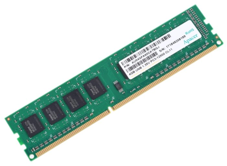 Оперативная память Apacer  DDR3  4GB  1600MHz UDIMM (PC3-12800) CL11 1,35V (Retail) 512*8  3 years (AU04GFA60CATBGJ/DG.04G2K.KAM)