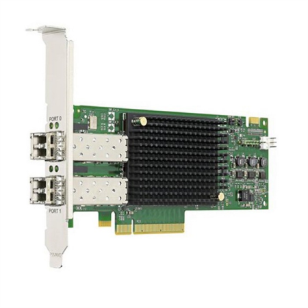 Broadcom Emulex LPe31002-AP (LPe31002-M6) Gen 6 (16GFC), 2-port, 16Gb/s, PCIe Gen3 x8, LC MMF 100m, LP + FH, transivers included