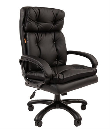 Офисное кресло Chairman 442 экопремиум черный (черный пластик)  фото