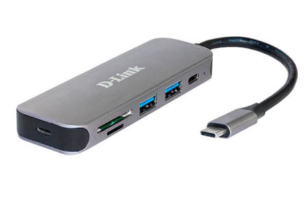 D-Link Концентратор USB-C, 2xUSB 3.0, 1xUSB-C, слот SD/microSD