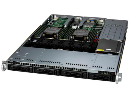 Supermicro SuperServer 1U 611C-TN4R/ 2x5418N/ 4x32Gb/ 1xSSD 960Gb/ AOC-S3908L/ 2x10Gb/ SFT-DCMS-SINGLE