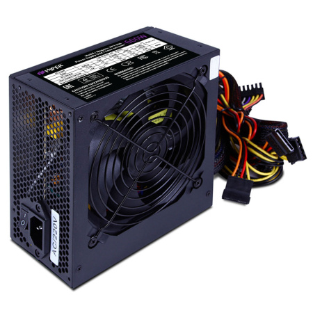 Блок питания HIPER HPT-600 (ATX 2.31, 600W, Passive PFC, 120mm fan, power cord, черный) OEM