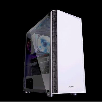 Корпус ZALMAN R2 WHITE, без БП, боковое окно (закаленное стекло), белый,  ATX