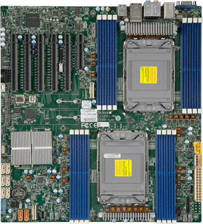 Supermicro Motherboard 2xCPU X12DAI-N6 3rd Gen Xeon Scalable TDP 270W/16xDIMM/ C621A RAID 0/1/5/10/2x1Gb/5xPCIex16/2xM.2(Bulk)