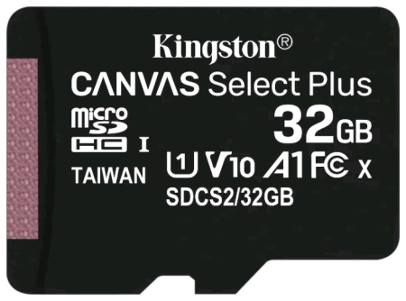 Карта памяти MicroSDXC 32GB  Kingston Class 10 UHS-I U1 Canvas Select Plus  [SDCS2/32GBSP]