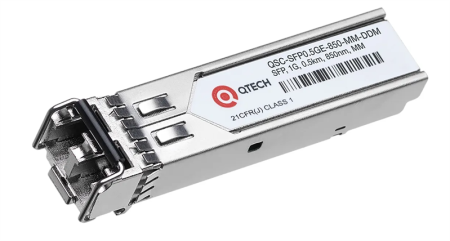 Qtech SFP модуль, 550м, 1,25Гбит/c, Tx=850nm, LC, VCSEL, MM, DDM