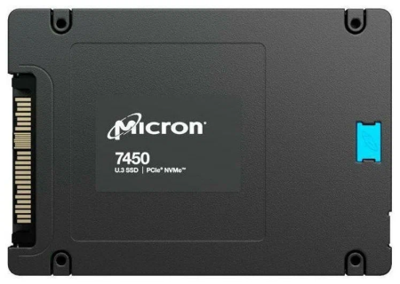 Твердотельный накопитель Micron 7450 PRO 3.84TB NVMe U.3 (15mm) PCIe NVMe Gen4 1x4 (v1.4) R6800/W5300MB/s 3D TLC MTBF 2М 1M/180K IOPS 7300TBW SSD Enterprise Solid State Drive, 1 year, OEM
