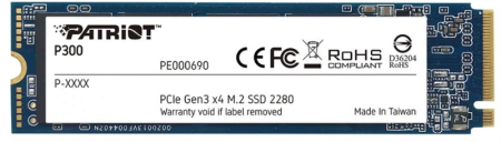 Patriot SSD P300 512GB M.2 2280 NVMe PCIe 3.0 x4 R1700/W1200 TBW 240TB 3D NAND