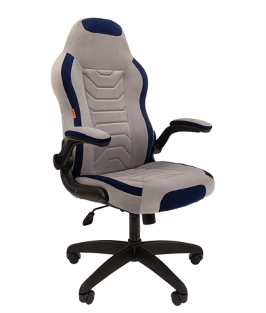 Офисное кресло Chairman   game 50 Россия серый/синий велюр Т53/Т82 пластик черный  фото