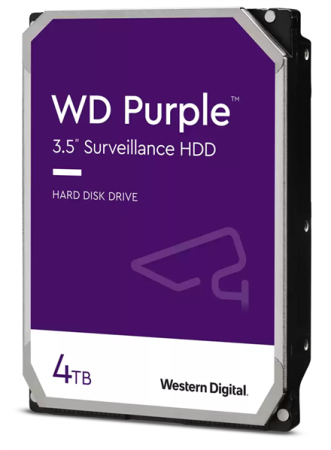 Western Digital Purple HDD 3.5" SATA 4Tb, IntelliPower, 256MB buffer (DV&NVR), WD43PURZ, 1 year