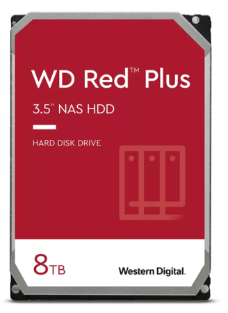 Western Digital Red Plus NAS HDD 3.5" SATA 8TB, 5640 rpm, 256MB buffer, CMR, WD80EFPX, 1 year