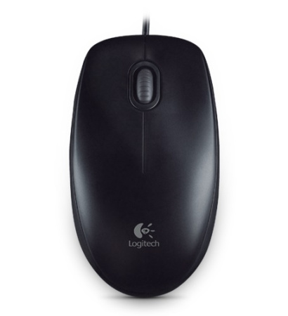 Logitech B100 Optical Mouse, USB, 1000dpi, Black, [910-003357]