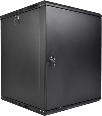 Шкаф ЦМО Шкаф телекоммуникационный настенный разборный ЭКОНОМ 15U (600  520) дверь металл, цвет черный