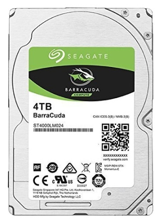 Жесткий диск 2,5" 4Tb Seagate ST4000LM024 (SATA 6Gb/s, 5400 rpm, 128Mb, 15mm) Barracuda