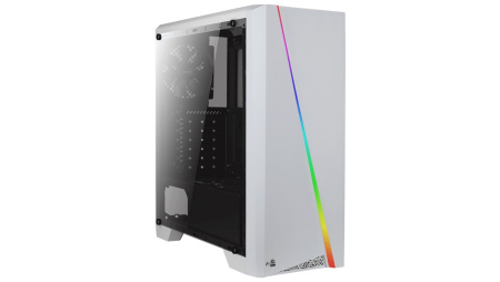 Корпус Aerocool Cylon White Tempered Glass без БП, боковое окно, закаленное стекло, Card Reader, RGB, ATX, белый