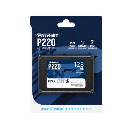 Patriot SSD P220 128GB SATA3 2.5" R550/W480 TBW 60TB 3D NAND