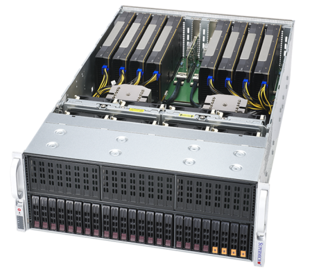 Supermicro A+ 4U Server 4124GS-TNR noCPU(2)7003/7002 EPYC/TDP 280W/no DIMM(32)/SATARAID HDD(35)SFF+HDD(2)SFF NVMe(4)SFF/2x1Gbe/ support up to 8 double/ width GPU