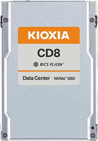 KIOXIA Enterprise SSD 2,5"(SFF/U.2), CD8-R, 7680GB (7.68TB), NVMe 1.4/PCIe 4.0 1x4, R7100/W6000MB/s, IOPS(R4K) 1150K/200K, MTTF 2,5M, 1DWPD/5Y (Read Intensive), 3D-TLC, 15mm