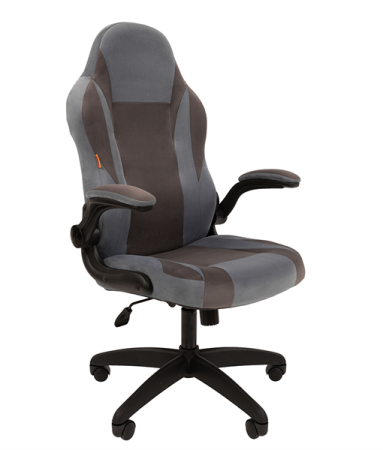 Офисное кресло Chairman   game 55 Россия голубой/серый велюр Т71/Т55 пластик черный  фото